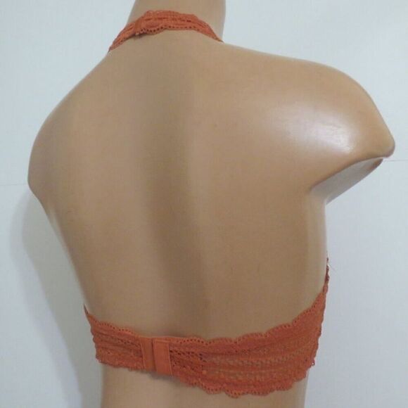 Victoria's Secret Burnt Orange Lace Halter Bralette Bra Sz S NWOT - Picture 2 of 2